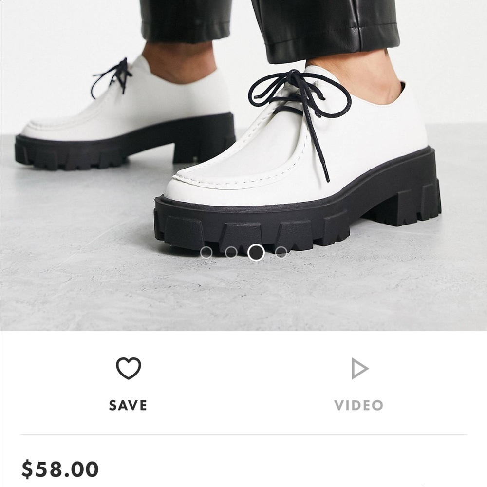 Brand New, never worn white / black platform chunky lace up shoes